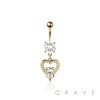 316L SURGICAL STEEL MULTI CZ LOVE LETTER ROUND CZ DANGLE CZ BELLY BUTTON NAVEL RING 